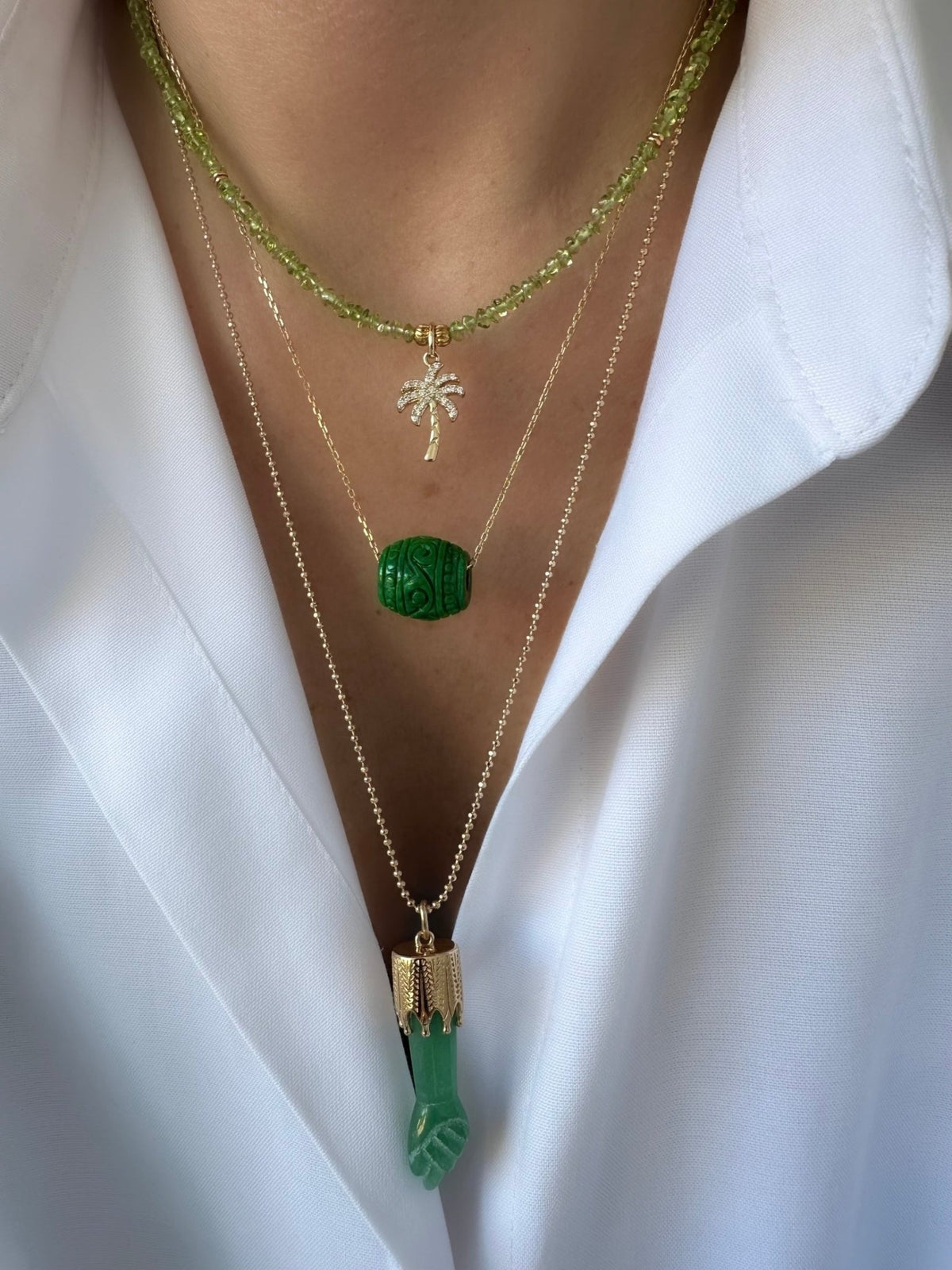 Collana Mano Figa (Avventurina)