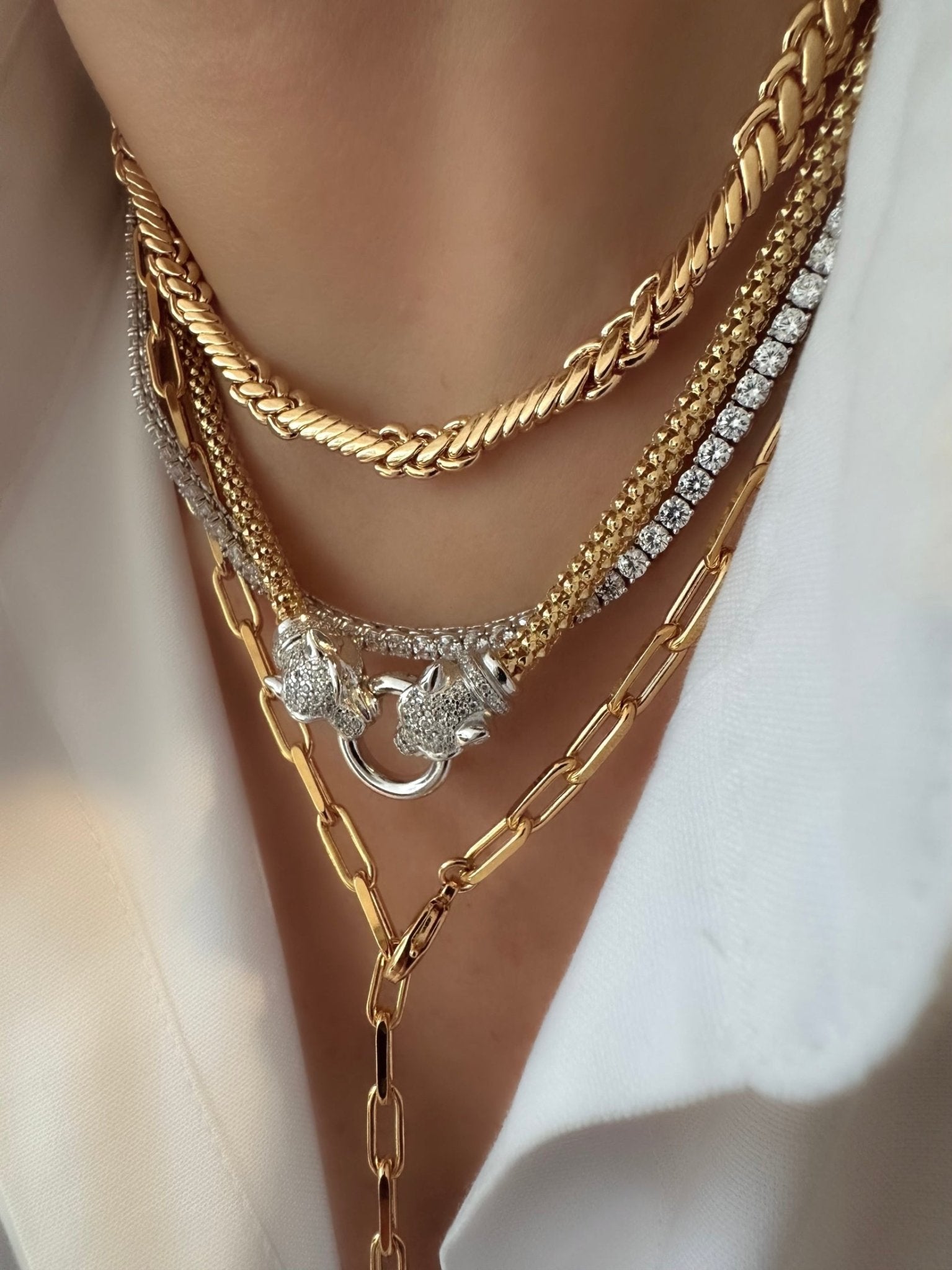 Collar Panteras (Plata de Ley 925 bañada en Oro 18k) - LE MARSHAND™