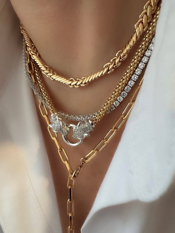 Panther Necklace (925 Sterling Silver plated with 18k Gold)