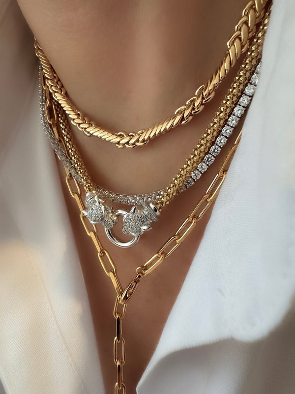 Collar Panteras (Plata de Ley 925 bañada en Oro 18k) - LE MARSHAND™