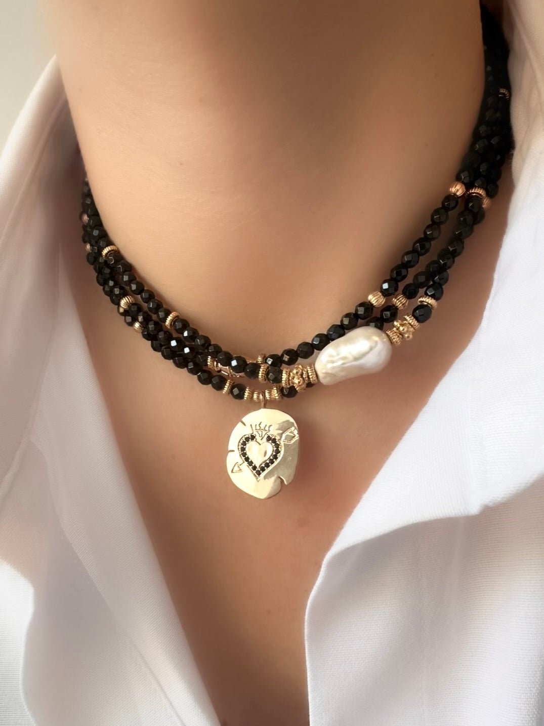 Collar Petite Stones Baroque (Onix) - LE MARSHAND™