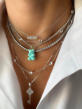 Collar Riviere Teddy (Blue) (Plata 925)