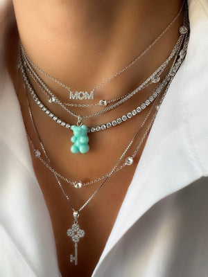 Collar Riviere Teddy (Blue) (Plata 925)