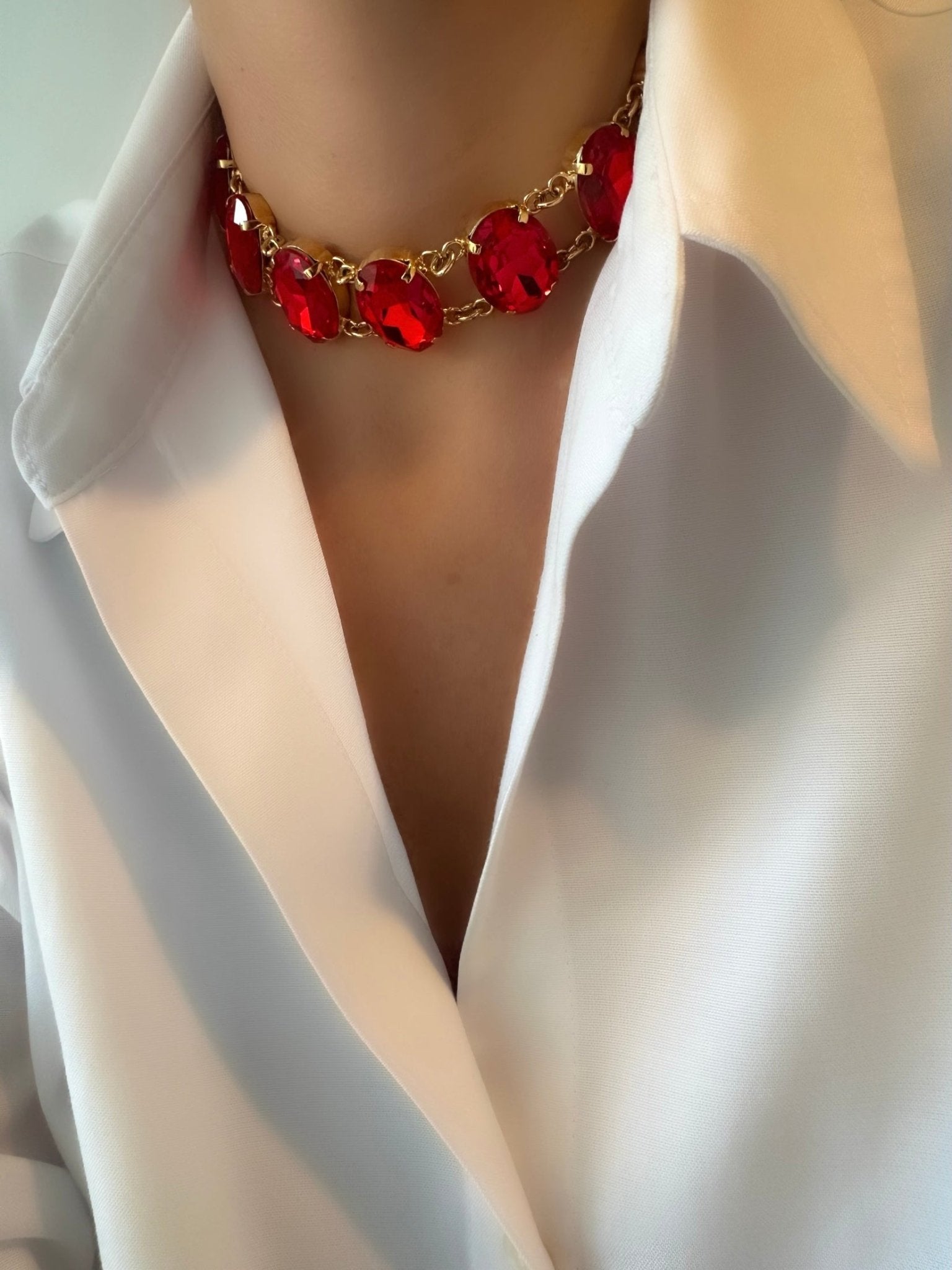 Collar Rocket Choker Oval (Rojo) (RBJ*) - LE MARSHAND™