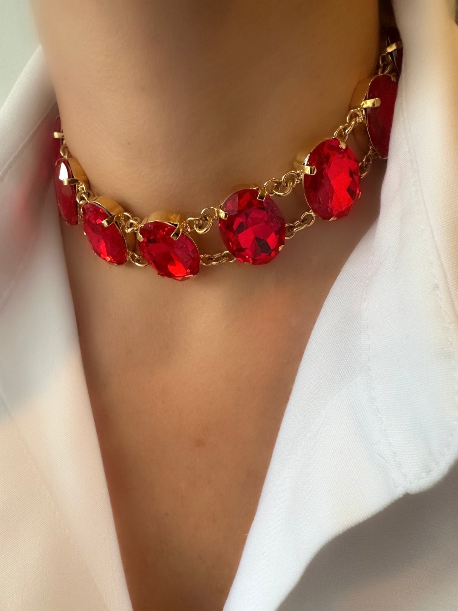 Collar Rocket Choker Oval (Rojo) (RBJ*) - LE MARSHAND™