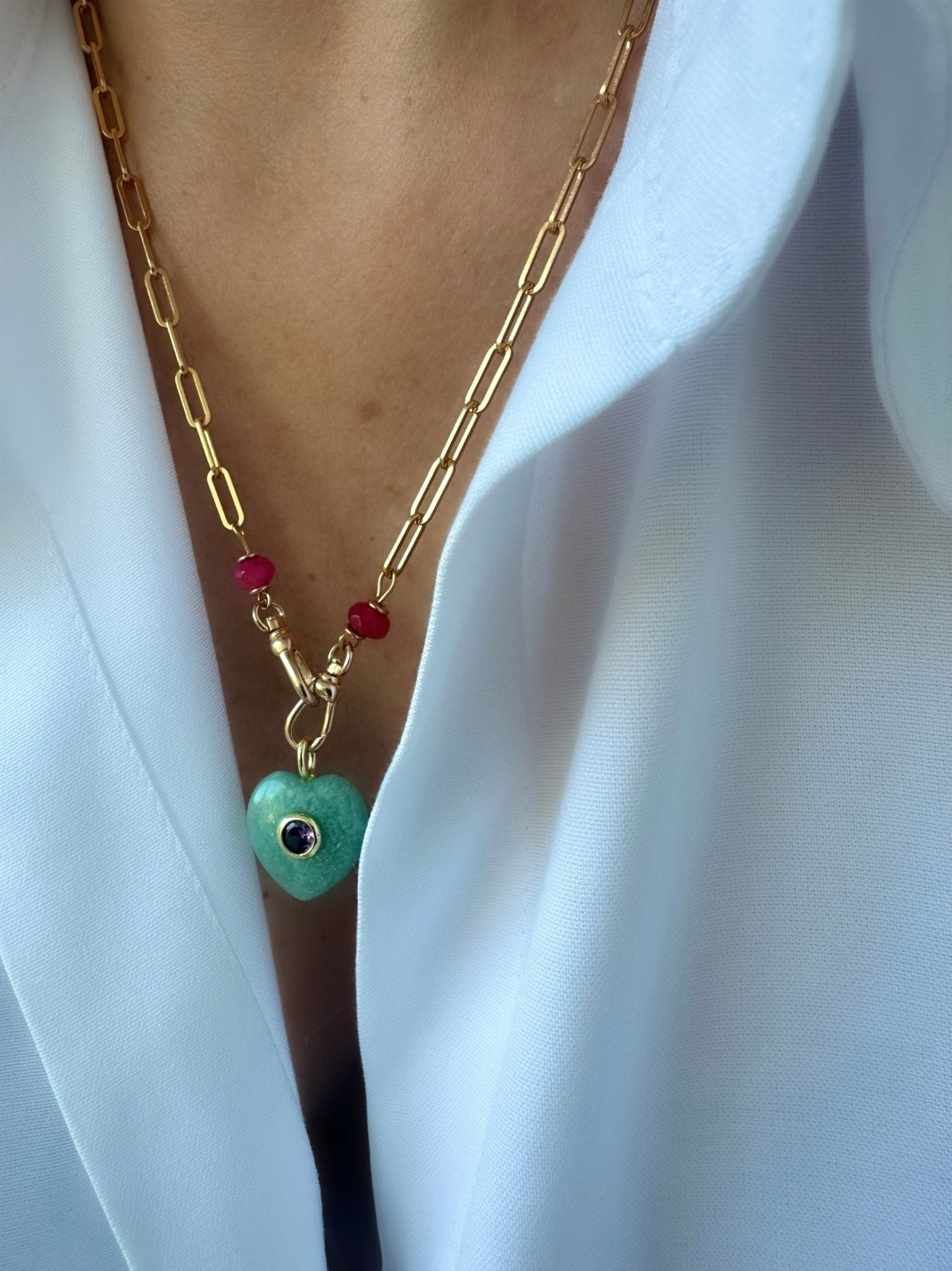 Collar Stone Heart (Amazonita) - LE MARSHAND™