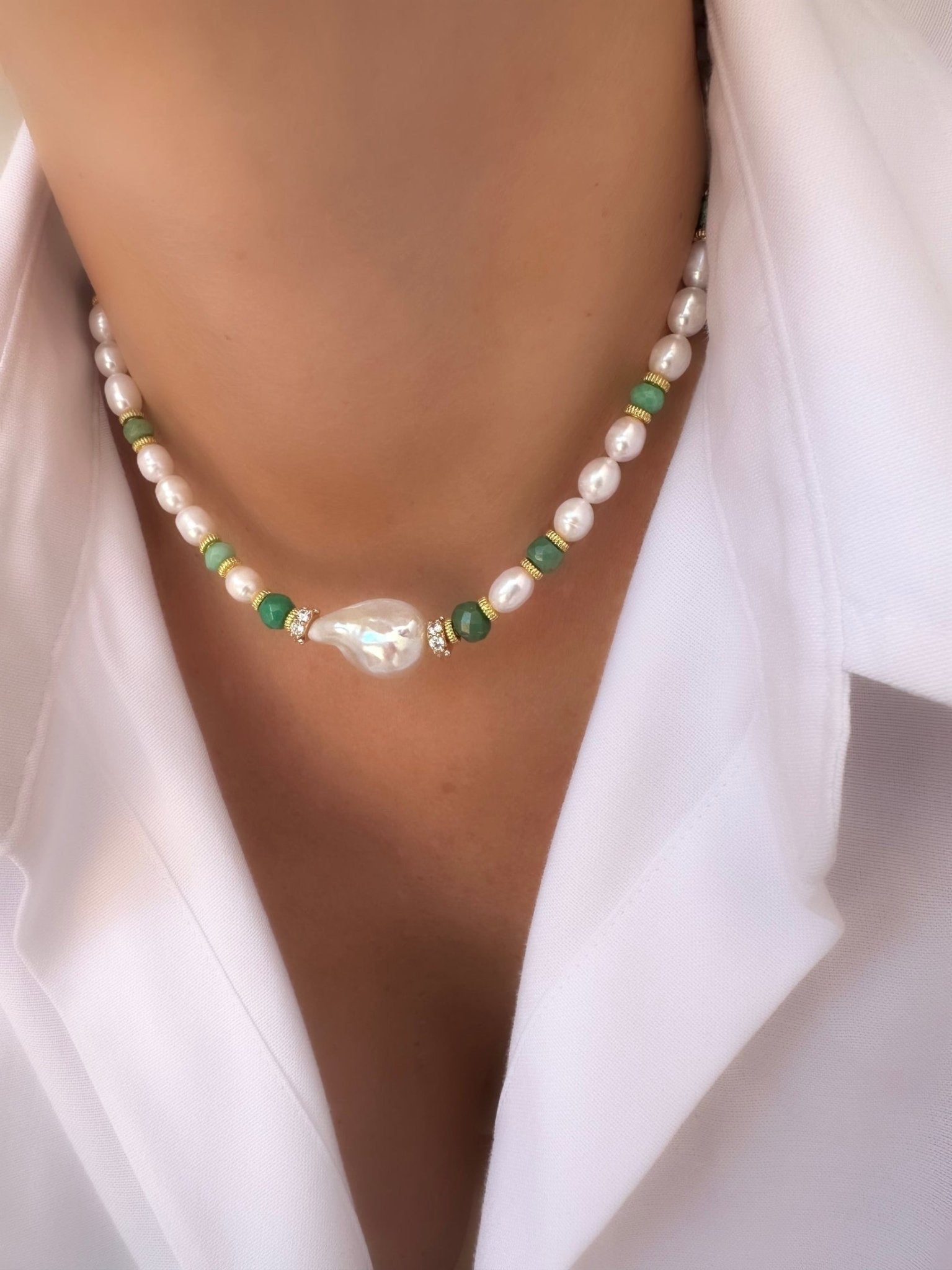 Collar Stones Baroque (Aventurina) - LE MARSHAND™
