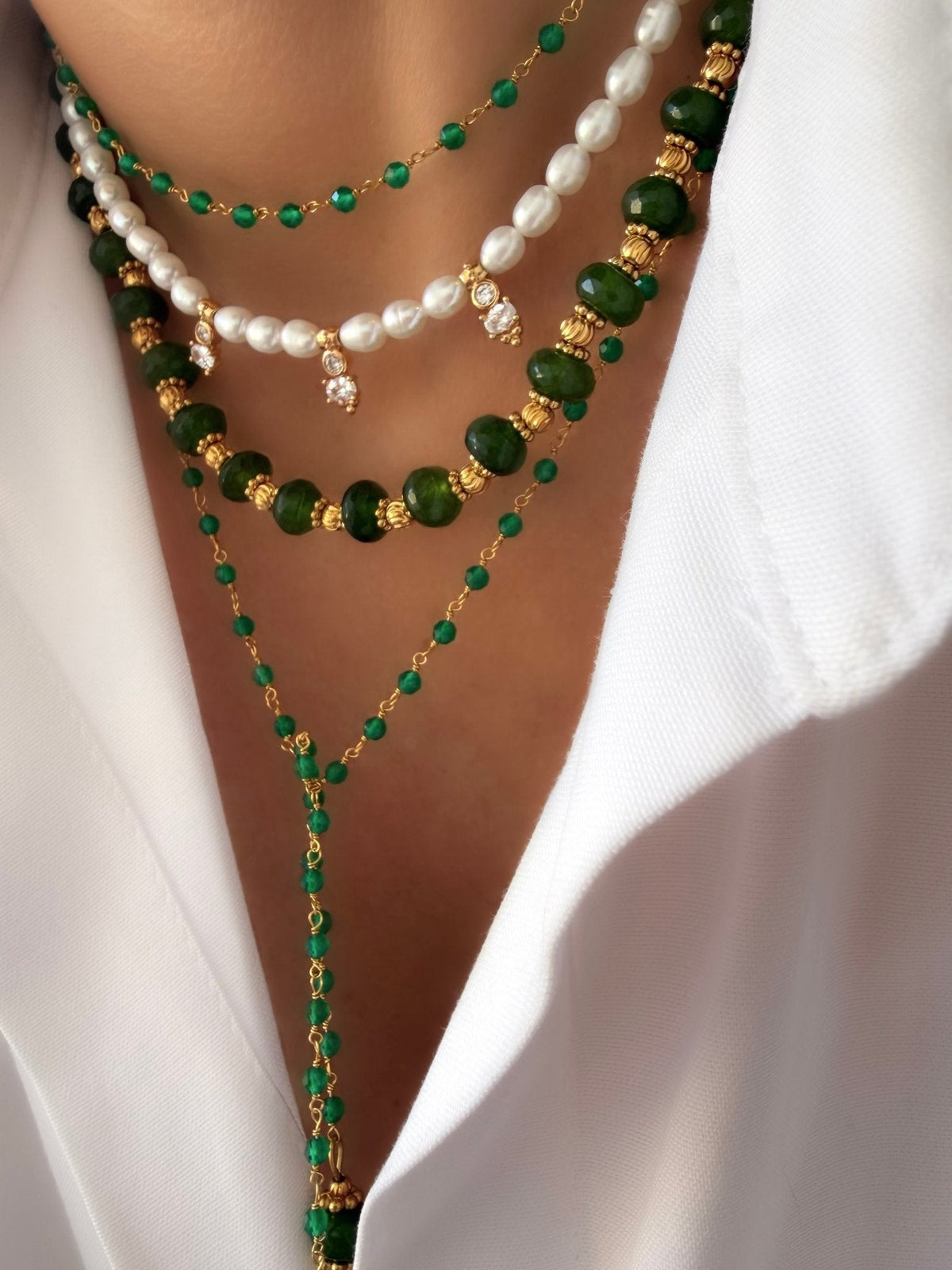 Collar Stones Collection Nº1 (Jade Verde) - LE MARSHAND™