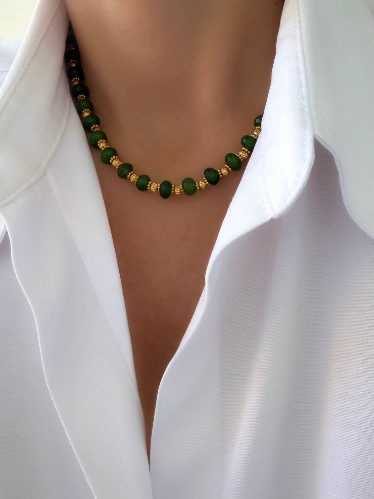 Collar Stones Collection Nº1 (Jade Verde) - LE MARSHAND™