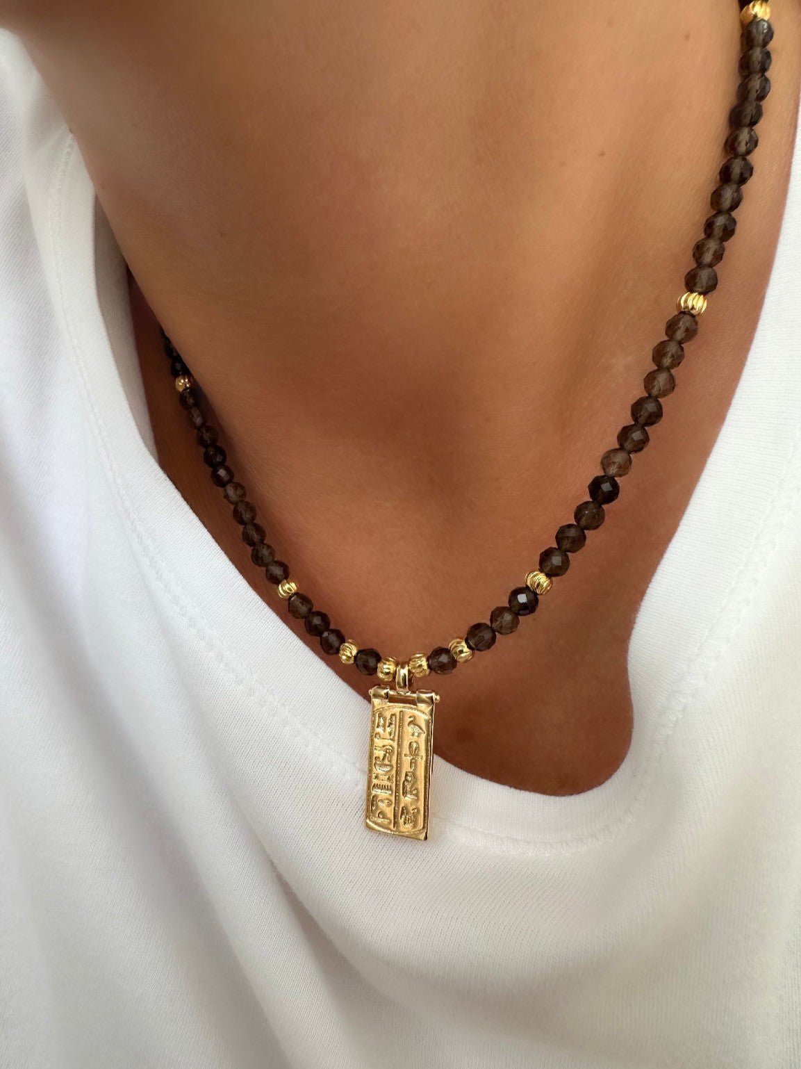 Collar Stones Faraón (Smoke Quartz) - LE MARSHAND™