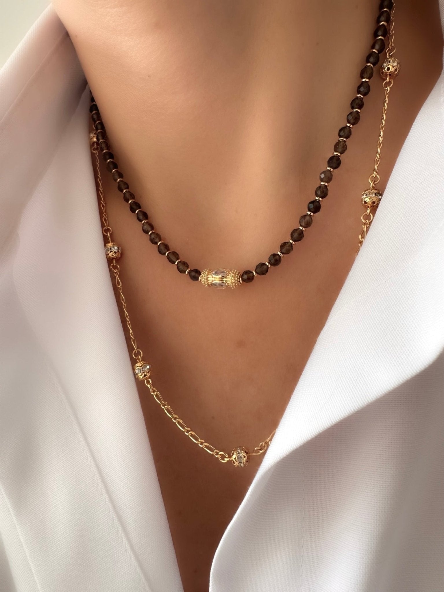 Collar Stones Gaia (Cuarzo Marrón) - LE MARSHAND™