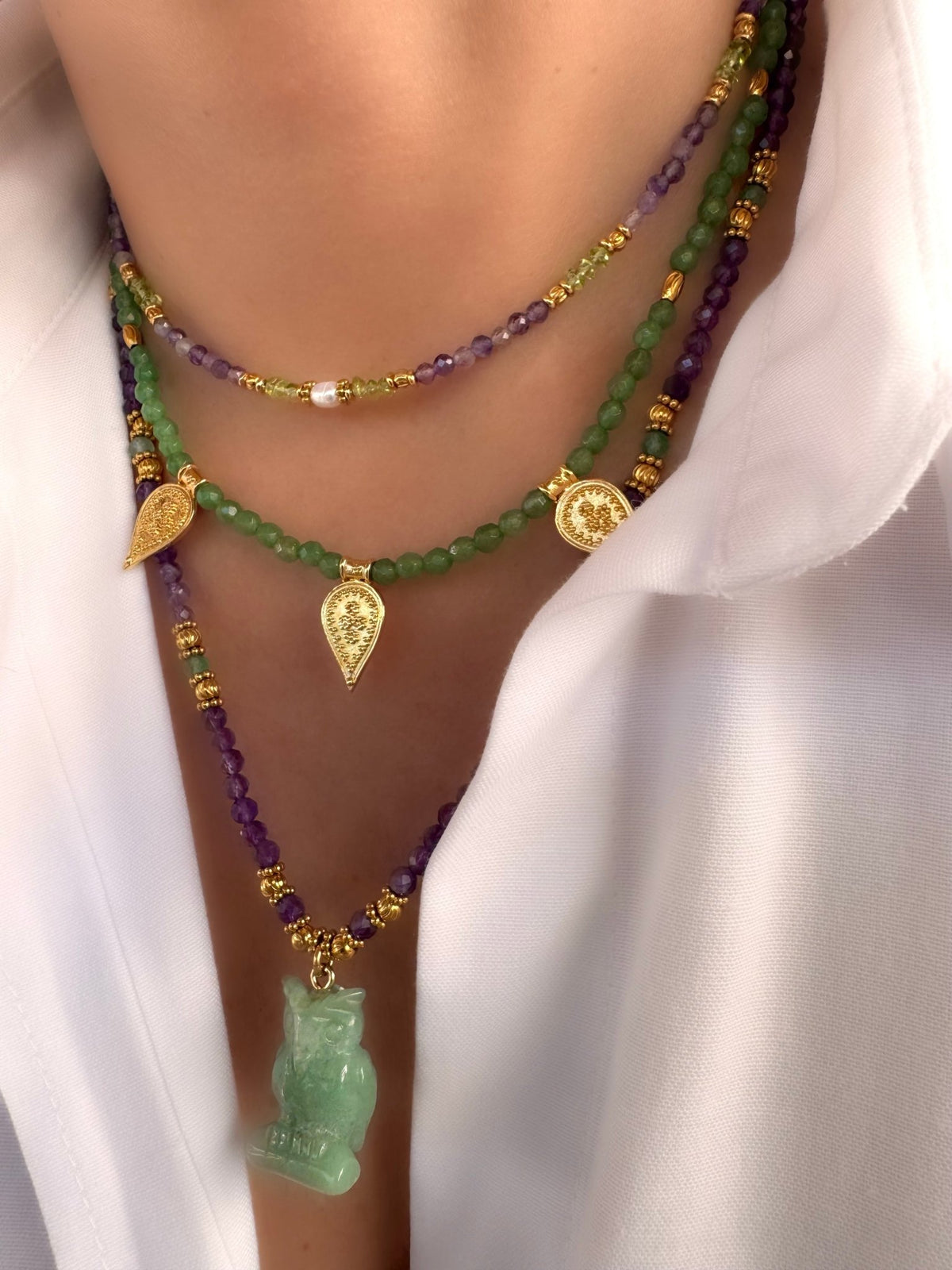 Collar Stones Trio Sullivan (Aventurina)