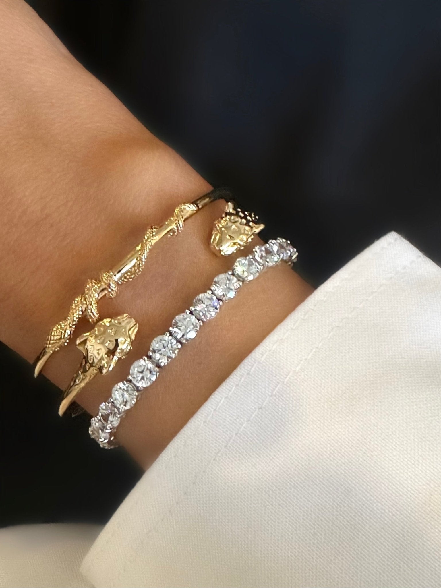 Pulsera Classic Riviere (5mm) (Plata 925) - LE MARSHAND™
