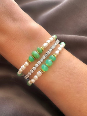 Pulsera Stones Crisol (Aventurina y perlas)