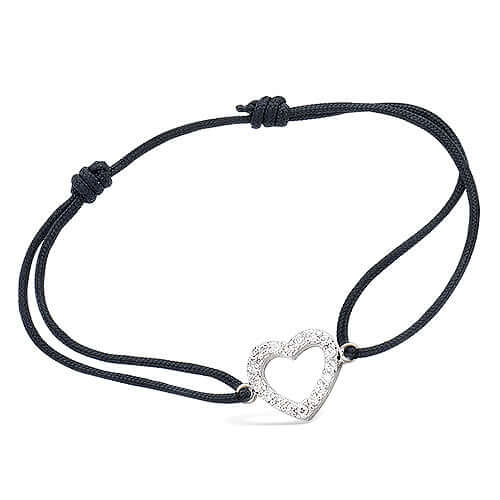 Le Marshand®  -  Joyería en plata 925, chapado en Oro 24K - Pulsera Cuerda corazón (Plata 925) - Diseños propios - Brazaletes, pulseras, collares y pendientes - Joyería online - Mallorca