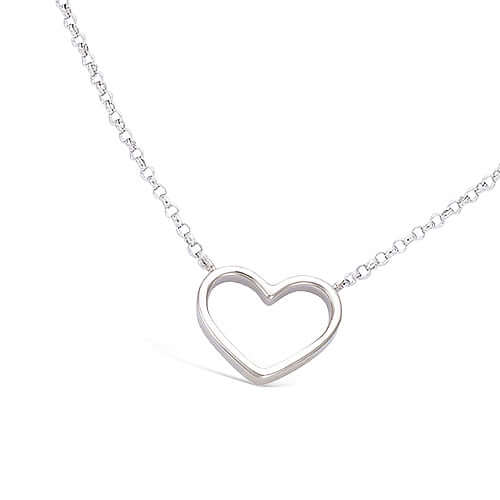 Le Marshand®  -  Joyería en plata 925, chapado en Oro 24K - Collar Corazón Vacío (Plata 925) - Diseños propios - Brazaletes, pulseras, collares y pendientes - Joyería online - Mallorca
