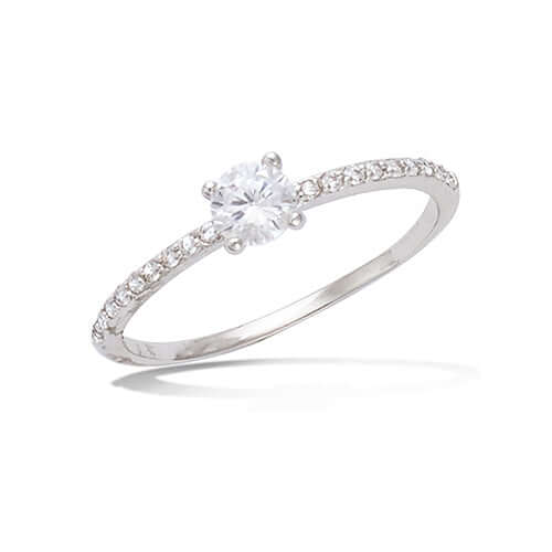 Le Marshand®  -  Joyería en plata 925, chapado en Oro 24K - Anillo Mini Solitario Wedding (Plata) - Diseños propios - Brazaletes, pulseras, collares y pendientes - Joyería online - Mallorca