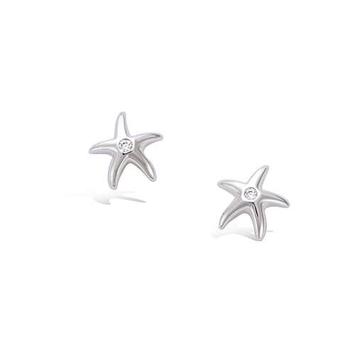 Le Marshand®  -  Joyería en plata 925, chapado en Oro 24K - Pendientes Niña Estrella y circonita (Plata 925) - Diseños propios - Brazaletes, pulseras, collares y pendientes - Joyería online - Mallorca