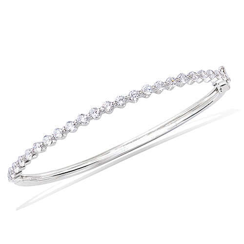 Le Marshand®  -  Joyería en plata 925, chapado en Oro 24K - Brazalete Riviere Round (Plata) - Diseños propios - Brazaletes, pulseras, collares y pendientes - Joyería online - Mallorca
