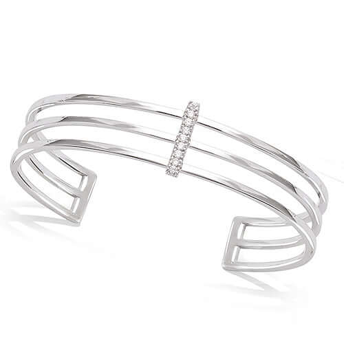 Le Marshand®  -  Joyería en plata 925, chapado en Oro 24K - Brazalete Triple Pleasure (Plata 925) - Diseños propios - Brazaletes, pulseras, collares y pendientes - Joyería online - Mallorca