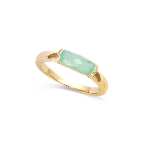 Le Marshand®  -  Joyería en plata 925, chapado en Oro 24K - Anillo Piedra Verde Claro - Diseños propios - Brazaletes, pulseras, collares y pendientes - Joyería online - Mallorca