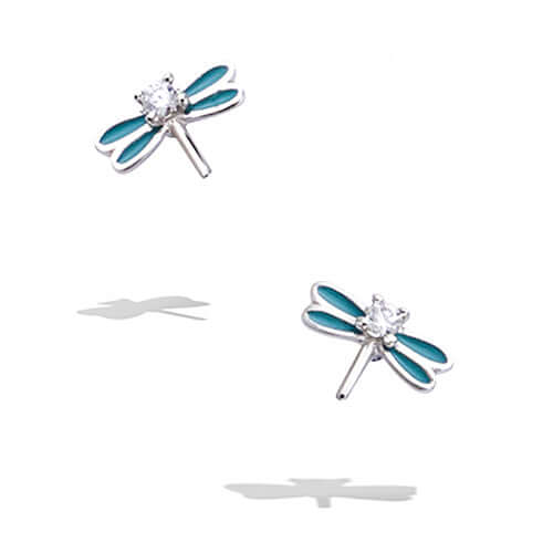 Le Marshand®  -  Joyería en plata 925, chapado en Oro 24K - Pendientes Niña Libélula (Plata 925) - Diseños propios - Brazaletes, pulseras, collares y pendientes - Joyería online - Mallorca