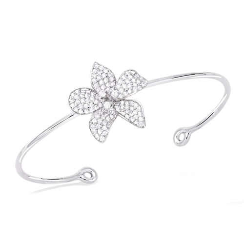 Le Marshand®  -  Joyería en plata 925, chapado en Oro 24K - Brazalete Flor de Lys (Plata) - Diseños propios - Brazaletes, pulseras, collares y pendientes - Joyería online - Mallorca