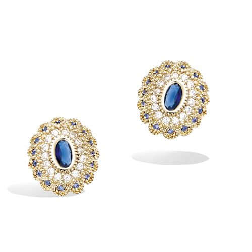 Le Marshand®  -  Joyería en plata 925, chapado en Oro 24K - Pendientes Broche Azul - Diseños propios - Brazaletes, pulseras, collares y pendientes - Joyería online - Mallorca
