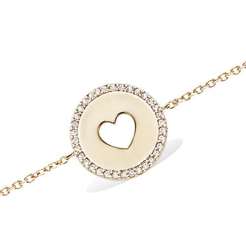 Le Marshand®  -  Joyería en plata 925, chapado en Oro 24K - Pulsera Thin Medalla corazón - Diseños propios - Brazaletes, pulseras, collares y pendientes - Joyería online - Mallorca