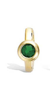 Le Marshand®  -  Joyería en plata 925, chapado en Oro 24K - Arito Piedra circular verde - Diseños propios - Brazaletes, pulseras, collares y pendientes - Joyería online - Mallorca