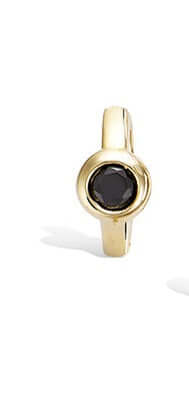 Le Marshand®  -  Joyería en plata 925, chapado en Oro 24K - Arito Piedra circular negro - Diseños propios - Brazaletes, pulseras, collares y pendientes - Joyería online - Mallorca