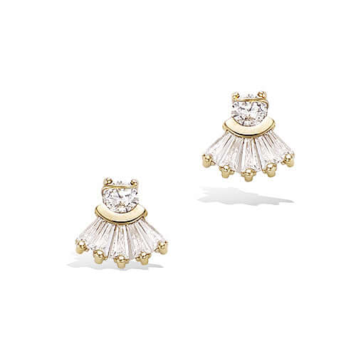 Le Marshand®  -  Joyería en plata 925, chapado en Oro 24K - Pendientes Solitario Abanico - Diseños propios - Brazaletes, pulseras, collares y pendientes - Joyería online - Mallorca