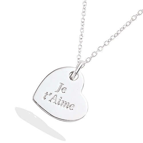 Le Marshand®  -  Joyería en plata 925, chapado en Oro 24K - Collar Je t´Aime (Plata 925) - Diseños propios - Brazaletes, pulseras, collares y pendientes - Joyería online - Mallorca