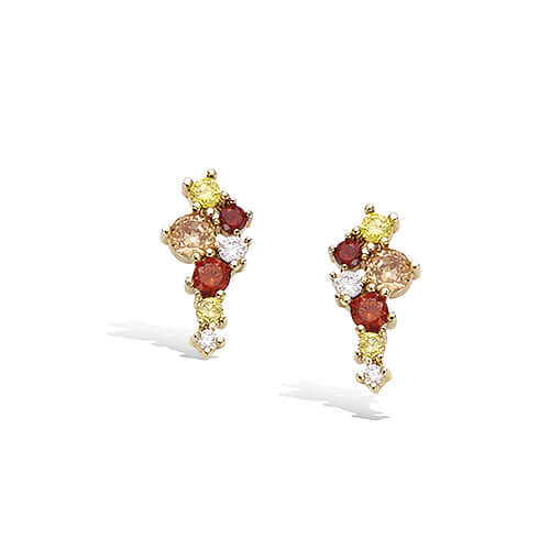 Le Marshand®  -  Joyería en plata 925, chapado en Oro 24K - Pendientes Bouquet Marrón - Diseños propios - Brazaletes, pulseras, collares y pendientes - Joyería online - Mallorca