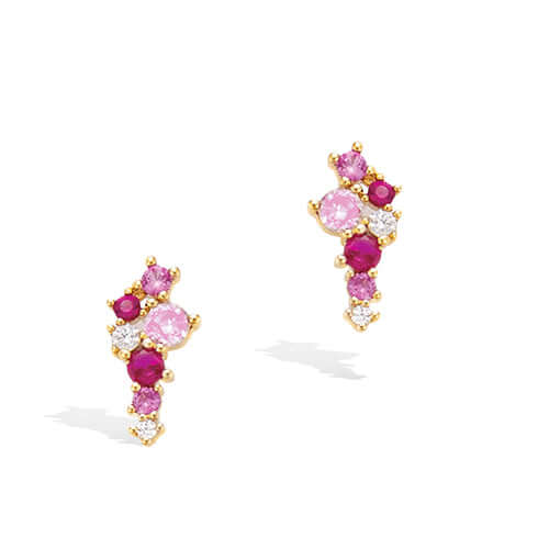Le Marshand®  -  Joyería en plata 925, chapado en Oro 24K - Pendientes Bouquet Rosa - Diseños propios - Brazaletes, pulseras, collares y pendientes - Joyería online - Mallorca