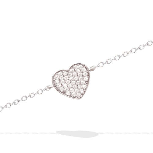 Le Marshand®  -  Joyería en plata 925, chapado en Oro 24K - Pulsera Thin Corazón Brioche (Plata 925) - Diseños propios - Brazaletes, pulseras, collares y pendientes - Joyería online - Mallorca