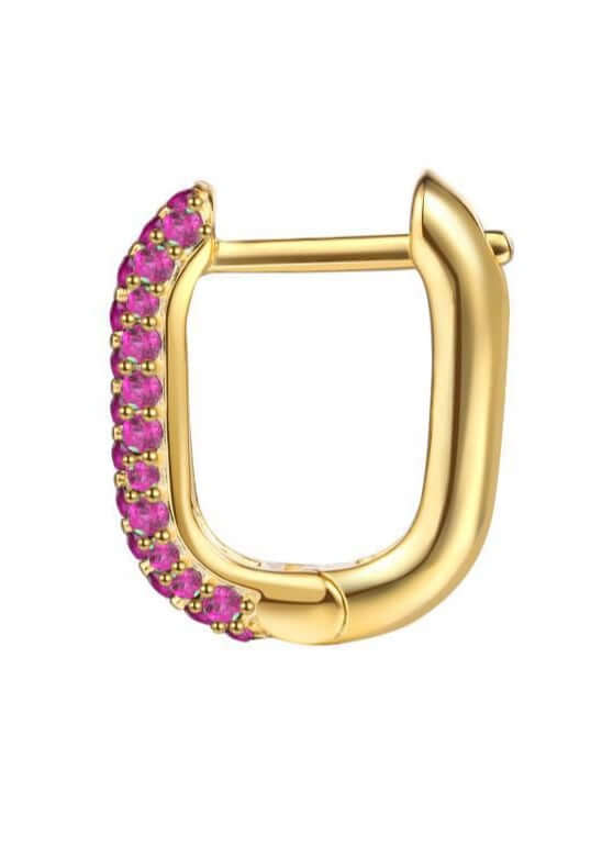 Le Marshand®  -  Joyería en plata 925, chapado en Oro 24K - Arito Mini Circ Q Rosa - Diseños propios - Brazaletes, pulseras, collares y pendientes - Joyería online - Mallorca