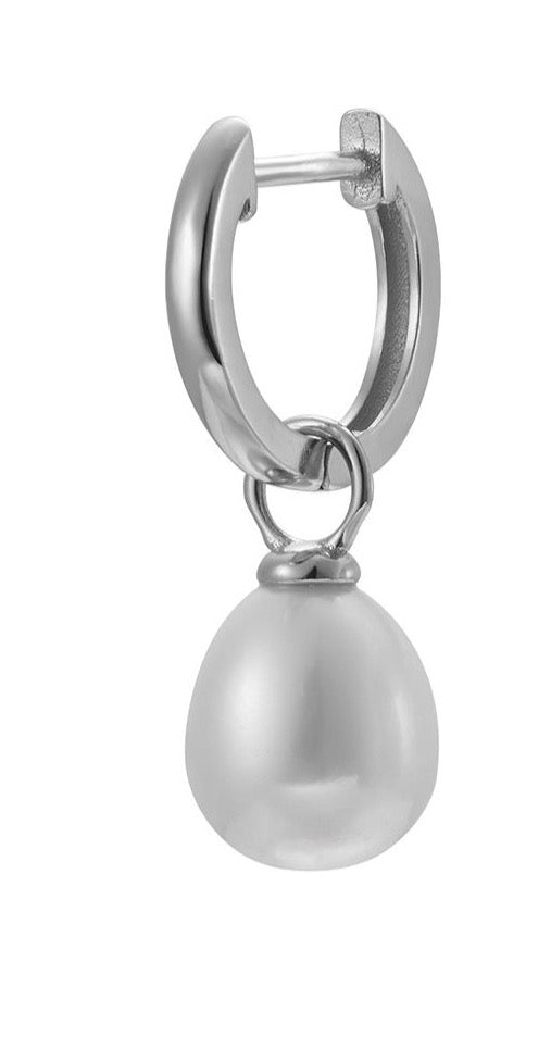 Le Marshand®  -  Joyería en plata 925, chapado en Oro 24K - Arito Perla (Plata) - Diseños propios - Brazaletes, pulseras, collares y pendientes - Joyería online - Mallorca