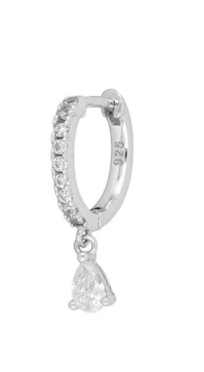 Le Marshand®  -  Joyería en plata 925, chapado en Oro 24K - Arito Gota Circ Blanca (Plata) - Diseños propios - Brazaletes, pulseras, collares y pendientes - Joyería online - Mallorca
