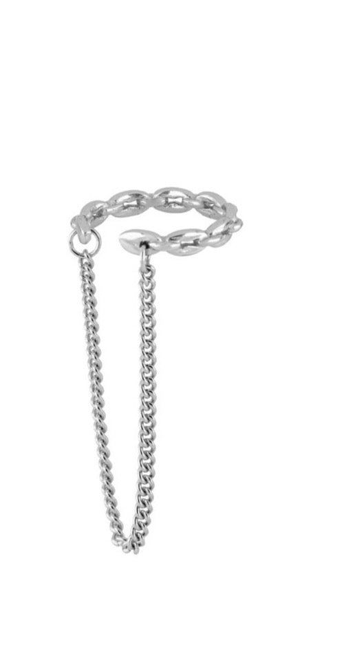 Le Marshand®  -  Joyería en plata 925, chapado en Oro 24K - Cuff Lux Cadena (Plata) - Diseños propios - Brazaletes, pulseras, collares y pendientes - Joyería online - Mallorca