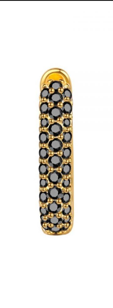 Le Marshand®  -  Joyería en plata 925, chapado en Oro 24K - Arito Mini Circ Q Negro - Diseños propios - Brazaletes, pulseras, collares y pendientes - Joyería online - Mallorca