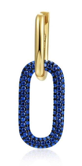 Le Marshand®  -  Joyería en plata 925, chapado en Oro 24K - Arito Lux Gran Azul - Diseños propios - Brazaletes, pulseras, collares y pendientes - Joyería online - Mallorca