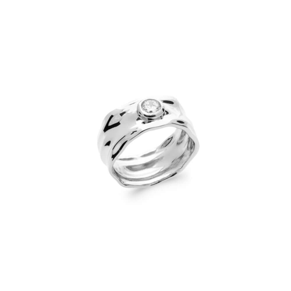 Le Marshand®  -  Joyería en plata 925, chapado en Oro 24K - Anillo Gran Solitaire (Plata) (RBJ) - Diseños propios - Brazaletes, pulseras, collares y pendientes - Joyería online - Mallorca