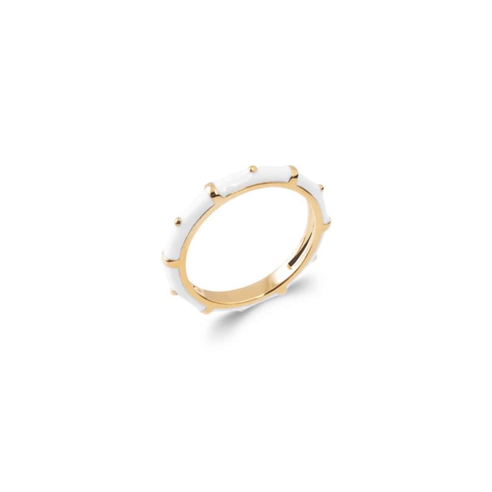 Le Marshand®  -  Joyería en plata 925, chapado en Oro 24K - Anillo bambú blanco - Diseños propios - Brazaletes, pulseras, collares y pendientes - Joyería online - Mallorca