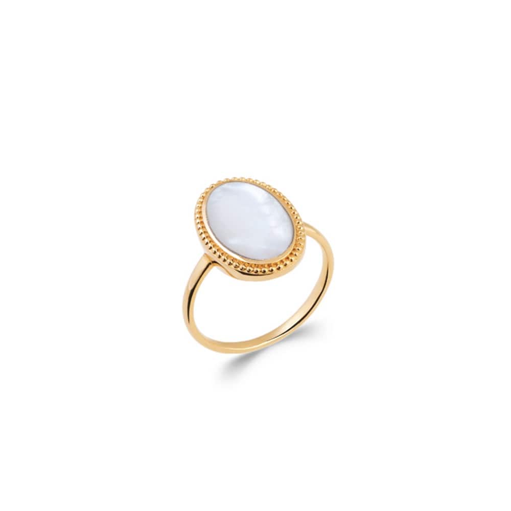 Le Marshand®  -  Joyería en plata 925, chapado en Oro 24K - Anillo Nacar Ovalado (RBJ) - Diseños propios - Brazaletes, pulseras, collares y pendientes - Joyería online - Mallorca