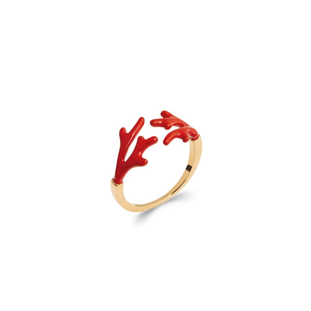 Le Marshand®  -  Joyería en plata 925, chapado en Oro 24K - Anillo Coral Rojo - Diseños propios - Brazaletes, pulseras, collares y pendientes - Joyería online - Mallorca