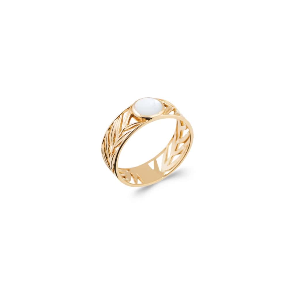 Le Marshand®  -  Joyería en plata 925, chapado en Oro 24K - Anillo hojas y piedra luna - Diseños propios - Brazaletes, pulseras, collares y pendientes - Joyería online - Mallorca