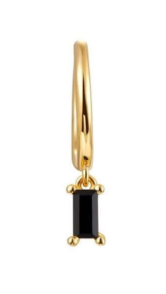 Le Marshand®  -  Joyería en plata 925, chapado en Oro 24K - Arito Baguette Negro - Diseños propios - Brazaletes, pulseras, collares y pendientes - Joyería online - Mallorca