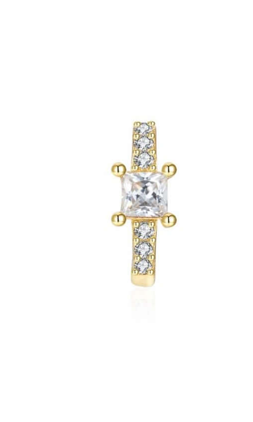 Le Marshand®  -  Joyería en plata 925, chapado en Oro 24K - Arito Solitario Blanco - Diseños propios - Brazaletes, pulseras, collares y pendientes - Joyería online - Mallorca