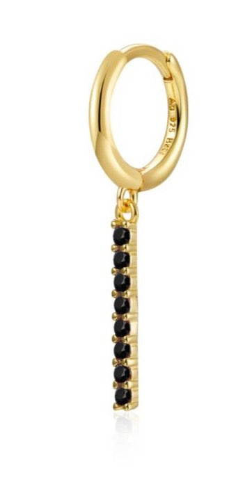 Le Marshand®  -  Joyería en plata 925, chapado en Oro 24K - Arito Palito Negro - Diseños propios - Brazaletes, pulseras, collares y pendientes - Joyería online - Mallorca